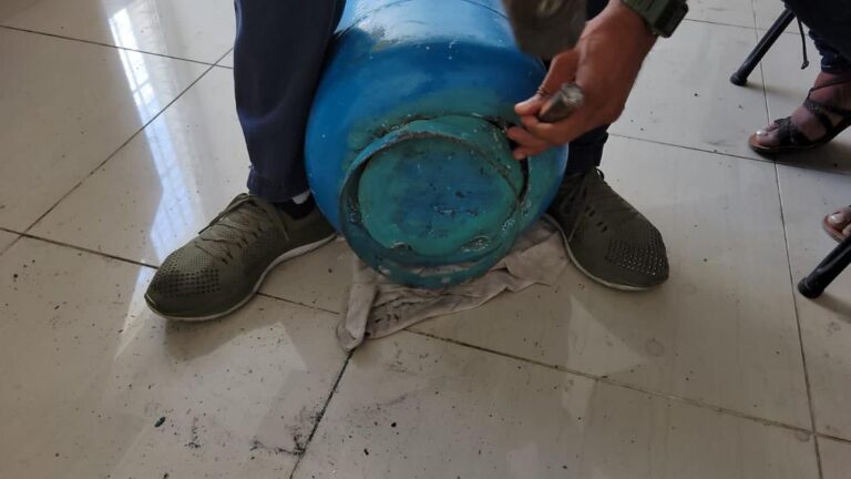 Apresan mujer y ocupan tanque de gas relleno de marihuana