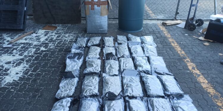 Ocupan 30 paquetes de Marihuana escondidos en caja y tanque de comida