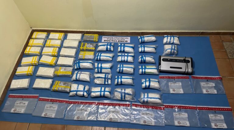 Incautan en Puerto Plata 41 paquetes de cocaína